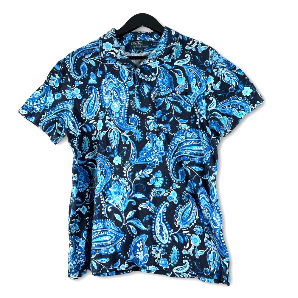 Polo Ralph Lauren Mens Paisley Soft Polo Shirt Sz M Medium